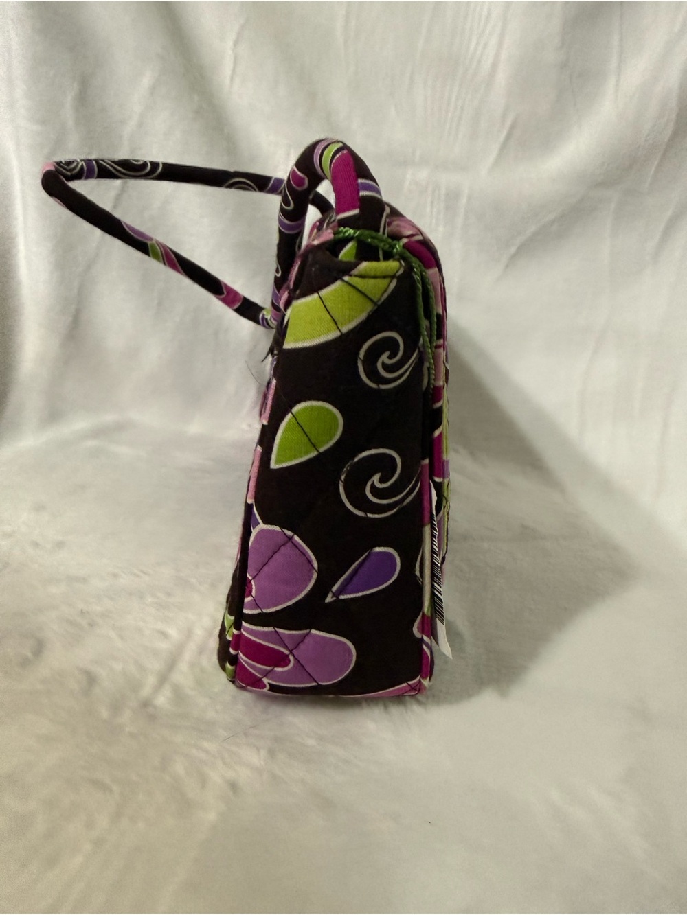 Vera Bradley Black Floral Quilted Wristlet with Pink and Green Accents - Picture 2 of 6